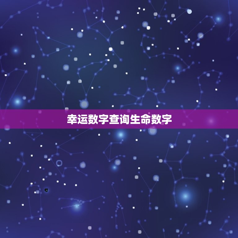 幸运数字查询生命数字(如何找到你的幸运数字)  第3张