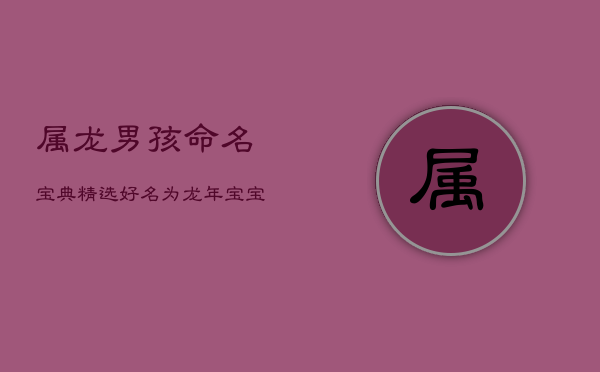 属龙男孩命名宝典：精选好名，为龙年宝宝添福添彩